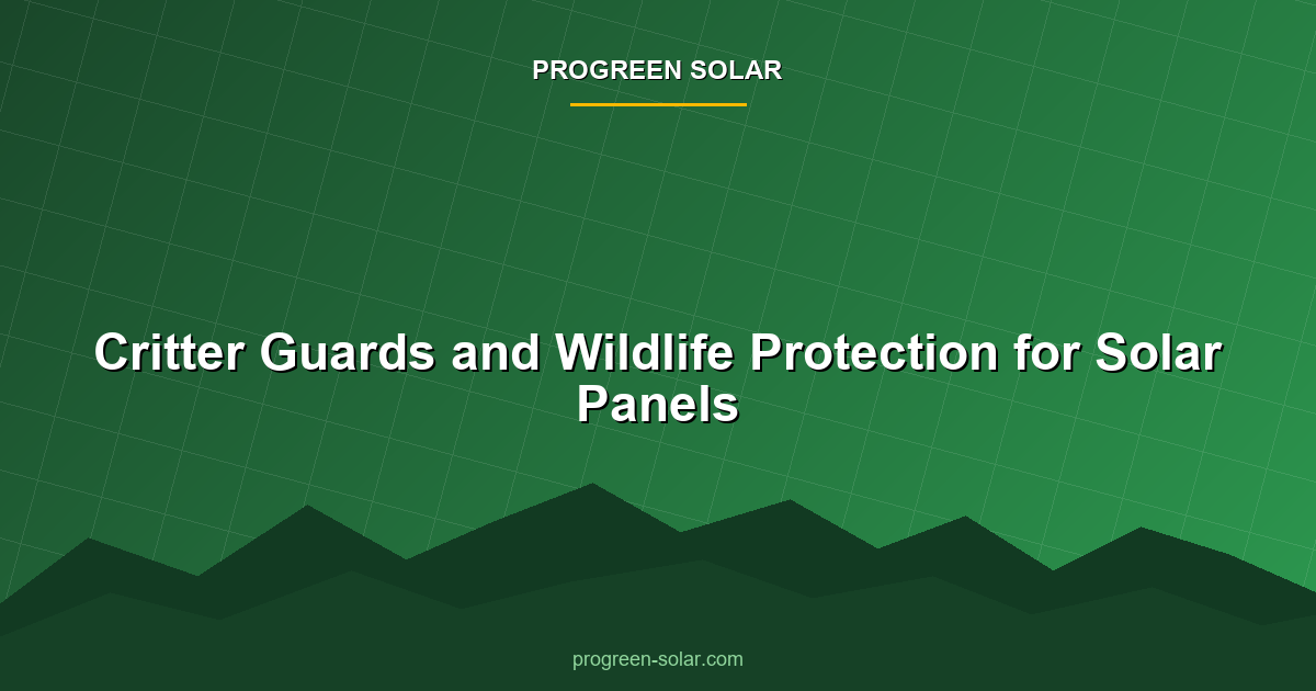 Critter Guards for Solar Panels: Why You Need Them