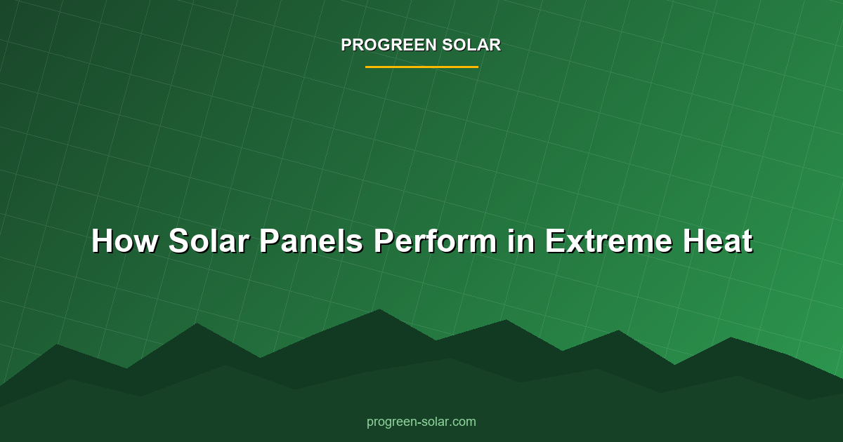 How Solar Panels Perform in Extreme Heat